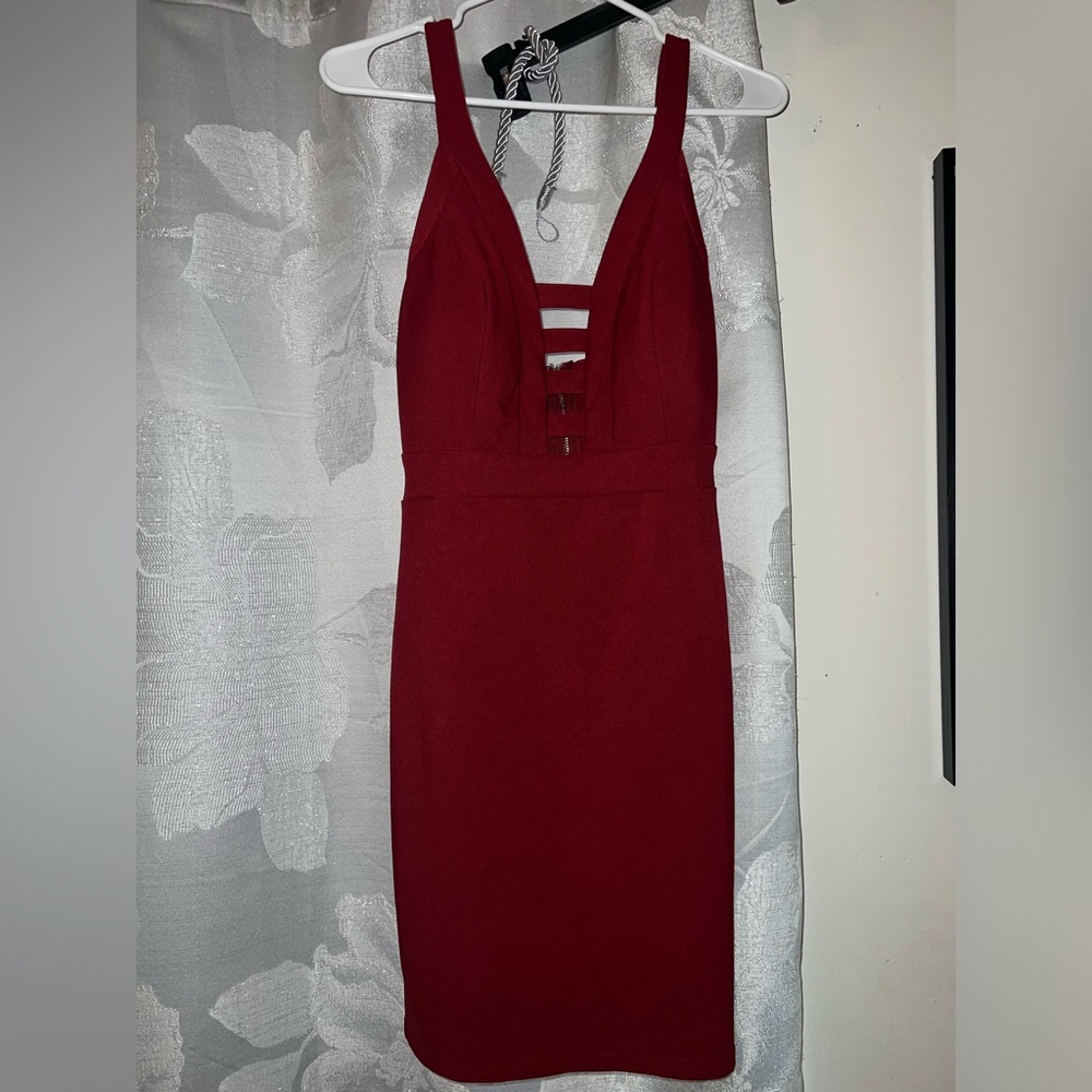 Burgundy Midi Dress Large
